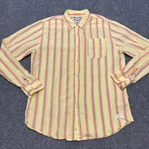 Scotch Soda Shirt Mens 2XL Yellow Orange Button Up Long Sleeve Lightweight Palms - Picture 1 of 12
