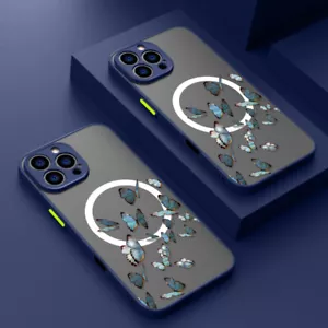 Funda delgada a prueba de golpes MagSafe para teléfono iPhone 16 15 14 Pro Max 13 12 Mini 11 8 7 - Imagen 1 de 24