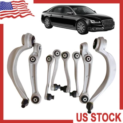 4H0407505E For 09-18 Audi A8 Quattro S8 8pcs Front Upper & Lower Control Arm Kit Foto 1 de 4