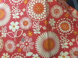 Waverly Decorator Fabric Mod Floral Gemma Cotton 55" L x 55" Wide Coral Orange - Picture 1 of 4
