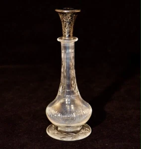 Antique Art Deco Sterling Silver Black Enamel Watson Perfume Bottle - Picture 1 of 6