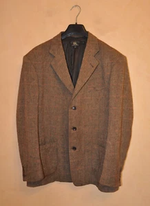 RRL Double Ralph Lauren Men's Brown Cotton/Wool Check Blazer Coat Size XL RARE - Picture 1 of 10