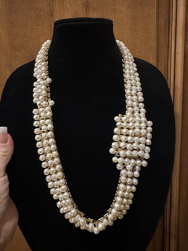 Cintura Collana Perla Vintage Christian Dior Placcata in Oro