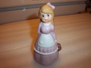 Vintage Ceramic Victorian Girl Bell - Girl Figurine - Bell - Picture 1 of 17