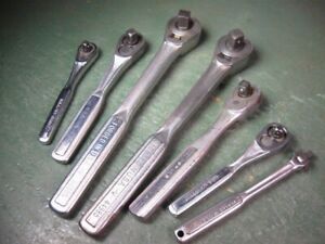 OLD USED VINTAGE MECHANICS TOOLS CRAFTSMAN RATCHET WRENCHES GROUP ALL SIZES