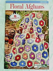 Leisure Arts 75023 FLORAL AFGHANS knit 28pg booklet 5 designs 2001 - Picture 1 of 6
