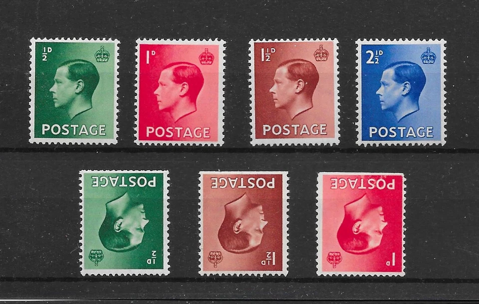 GB KEVIII SG457 Wi-459 Wi. WMK вертикальный (4) и WMK перевернутый, (3).  Как новые без наклеек и следов. - Изображение 1 из 1