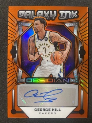 2024-25 Obsidian George Hill Galaxy Tinta Grabado Eléctrico Naranja Inundación Automático/99 Foto 1 de 2