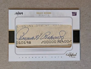 2017 Panini Certified Cuts - Legendary Cuts Rosey Brown #LC-RB /99 (AU) - Picture 1 of 3
