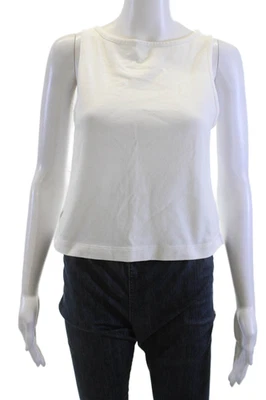 Vince женщин белый хлопок без рукавов укороченный бак ворота размер S - Изображение 1 из 4