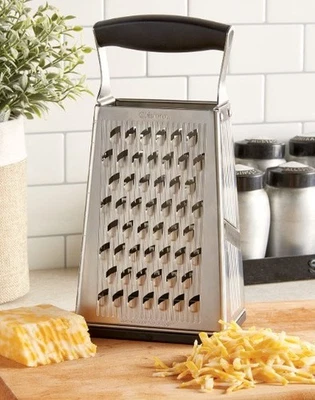 Rallador de caja de acero inoxidable de 4 lados trituradora de cocina cortadora Zester herramienta duradera Foto 1 de 4