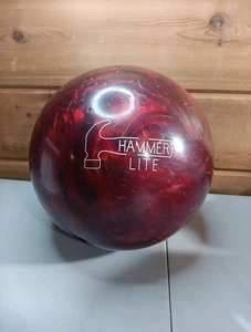 Hammer Lite Bowling Ball 11 LB 14 Oz Red Marble - Picture 1 of 6