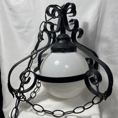 Lámpara de techo colgante botín negro de hierro forjado de colección gótica medieval FUNCIONA leer Foto 1 de 4