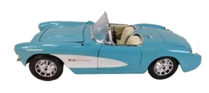 Diecast Model 1957 Chevy Corvette Artic Blue 1/18 Scale Burago Made In Italy Vtg - Picture 1 of 24