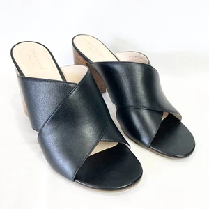 Sandalia Cole Haan Mujer 9.5 Gabby Tacones Correa Cruzada Cuero Negro Punta Abierta - Imagen 1 de 9