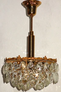 Hochwertige Antik Messing-Kristall Bakalowitz Kronleuchter, Lüster 1 Flammig - Bild 1 von 12