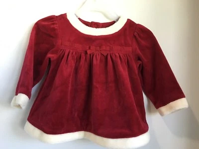 Gymboree Holiday New NWTs Red Velvet Velour Dress w/ bow 6-12 Mths Mos - Изображение 1 из 2