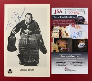 Johnny Bower Signed B&W Photograph JSA Certified NHL Toronto Maple Leafs HOF! - Picture 1 of 5