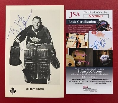 Johnny Bower Signed B&W Photograph JSA Certified NHL Toronto Maple Leafs HOF! - Image 1 of 4