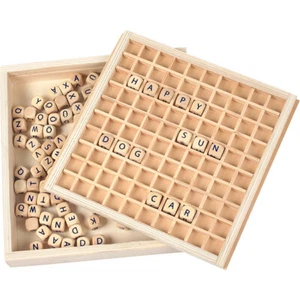 Jeu de Mots Creér des Mots en Bois Lettres en Cubes Jeux éducatifs - Imagen 1 de 1