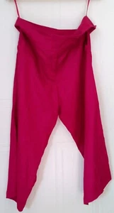 Pomodoro Cerise Linen Cropped Trousers BNWT UK 14 US 12 EU 46 IT 50 - Picture 1 of 5