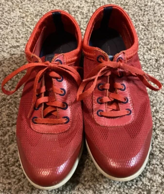 Rockport Shoes Womens 5 Trainer Sneakers red mesh & Leather Lace Up a11400 - Image 1 of 4