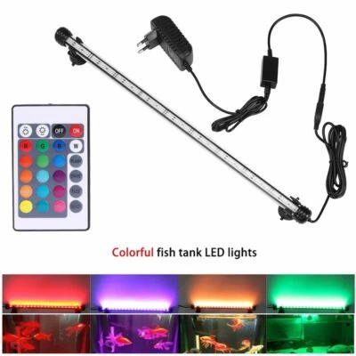 New RGB Aquarium Light Remote Control Diving Lamp 59cm Colorful Fish Tank Plant - Image 1 of 4