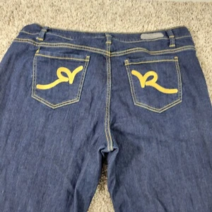 Rocawear Jeans Womens 20 Bootcut Hip Hop Embroidered Pockets Retro Dark Wash - Picture 1 of 9