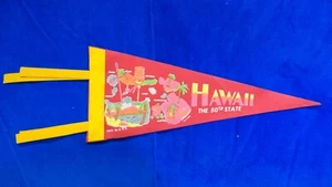 Vintage Hawaii the 50th State Filz Wimpel RAR Rarität - Bild 1 von 3