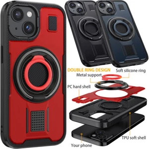 For Apple iPhone 14 Pro/Pro Max 14 Plus Bumper Case Shockproof Ring Stand Cover - Imagen 1 de 30