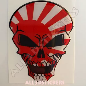 Adesivi Resinati Cranio Skull Bandiera Sole Nascente Giappone Auto Sticker 3D - Bild 1 von 3