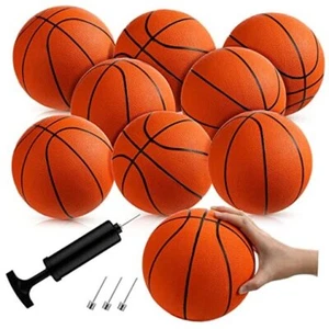 8 Pcs Mini Basketballs Bulk 7 Inch, Size 3 Mini Rubber Basketball with Air - Picture 1 of 7