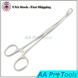 AAPRO GERMAN Ballenger Sponge Forceps, 7" Curved Serrated Jaws - Stainless Steel - Picture 1 of 3