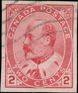 Canada 2c Scott #90A Used VF Imperforate 1903 King Edward VII Stamp - Bild 1 von 2
