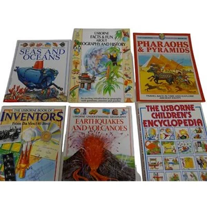 Lot 6 Usborne Young Reader Books Pyramids Inventors Oceans Volcanoes Geography - Picture 1 of 19