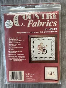 Regency Mills COUNTRY FABRICS HOLLY RED  And GREEN - Picture 1 of 2