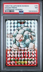 PSA7 1996 Pokemon japonés Bandai Carddass Vending 76 Golem ゴローニャ Red Prism Holo - Imagen 1 de 2