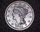 1845 Large Cent Braided Hair Very Nice Detail Darker Coin # Lc001