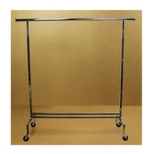 Single Bar Adjustable Clothes Rack Garment Retail Display Hanger Wheels - Picture 1 of 4