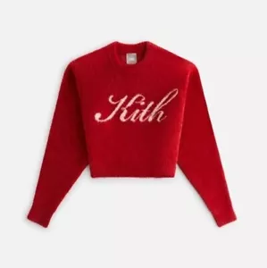 Suéter Kith Mujer Mica Mohair Logo - Rojo Amaryllis Talla XS Extra Pequeño NUEVO - Imagen 1 de 4