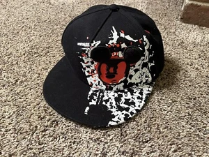 Disney Parks Youth Flat Brim Mickey Mouse Black Cap - Picture 1 of 7