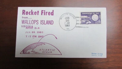 UNITED STATES ROCKET FIRED WALLOPS ISLAND ARGO D-4 6-24-1961 ADDRESSED COVER - Image 1 of 2