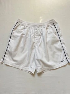 Pantaloncini Nike vintage anni 90 uomo L tinta unita bianco vita elasticizzata tasche dri fit performance - Foto 1 di 10