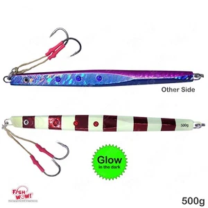 2 piezas de pescado ¡WOW! Gancho asistente de señuelo vertical Red Glow 500 g plantilla de velocidad 17,5 oz - Imagen 1 de 8