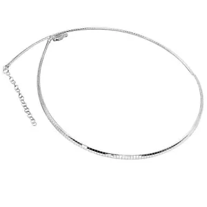 925 Solid Sterling Silver Italian Flat Omega Chain 3 mm Beautiful Chain 16 in - Picture 1 of 4