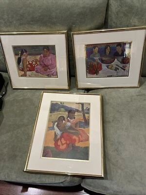 3 Paul Gauguin Tahitian Women Metal Framed Prints - Image 1 of 4