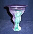 Kosta Boda Signed Engmann 49512 Can Can Art Glass Purple Green Vase, 8 3/4" Tall