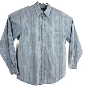 ROUNDTREE & YORKE Mens Size Medium Long Sleeve Dress Shirt Embroidered Design - Picture 1 of 8