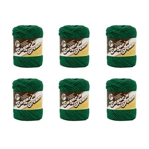 Sugar'N Cream Dark Pine Yarn - 6 Pack of 71g/2.5oz - Cotton - 4 Medium Worste... - Picture 1 of 12