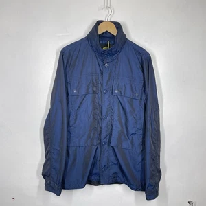 Pretty Green Jacket Mens M Blue Shimmer Iridescent Gallagher Utility Military - Picture 1 of 10